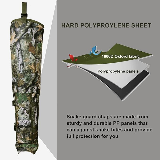 QOGIR Snake Guard Protection Chaps: Snake Bite Protection for Ankle to Thigh Snake Chaps, Waterproof Snake Gaiters