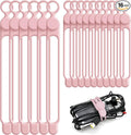 Silicone Cable Ties Cord Organizer for Cable Management, 16PCS 4.2" and 7.1" Reusable Cable Organizer Electronic Accessories for Home, Office, Kitchen, School, Travel (Pink)