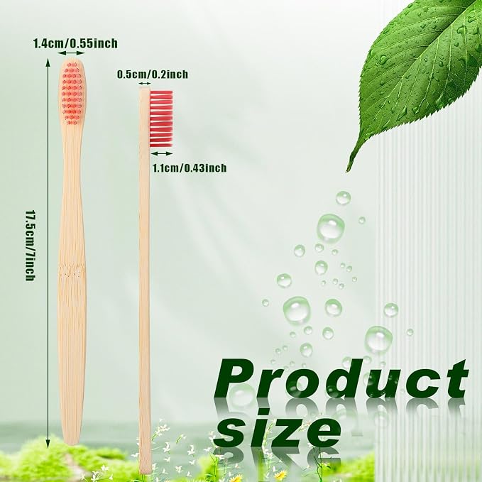 Sieral 480 Pcs Bamboo Toothbrushes Bulk, Soft Bristle Bamboo Toothbrush, Individually Wrapped for Adults Travel Family Hotel Party, 7 Inch 12 Color