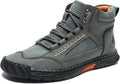 Mens Orthopedic Comfortable Handmade Boots Casual Mid Top Walking Driving Shoes Waterproof Arch Support Spacious Toe Box Outdoor Leather Shoes
