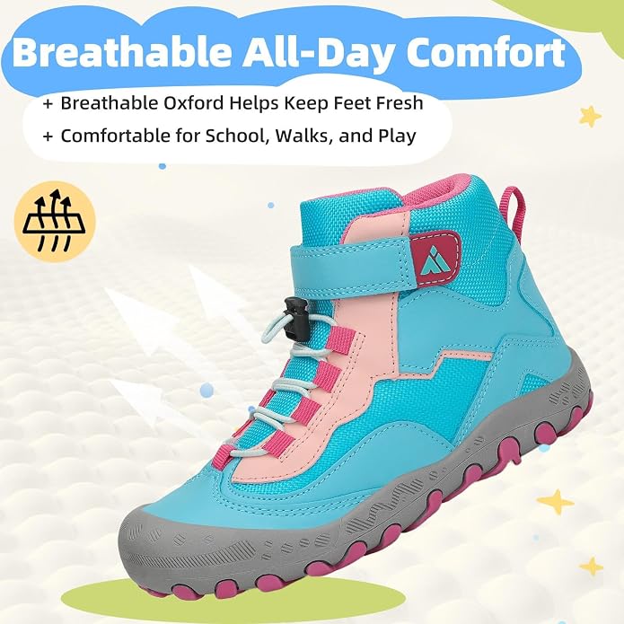 Mishansha Kids Water Resistant Hiking Boots, Boys Girls Anti Collision Anti-Skid Athletic Outdoor Adventure Trekking Shoes