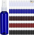 LemonRoad 100 Pack 2 oz Mini Spray Bottles Bulk Small Plastic Fine Mist Spray Bottles Leak Proof Mini Empty Refillable Travel Size Amber Blue Black Fine Mist Sprayer Bottle for Hair, Cleaning