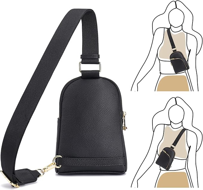 INICAT RFID Blocking Sling Bag, Anti Theft Crossbody Bag for Women Compact Travel Purses Vegan Leather