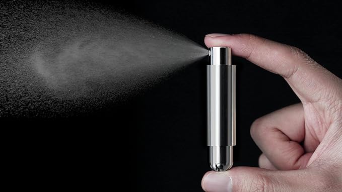 mordeco nanoSprayer Gift Edition Mini Perfume Refillable Bottle, Perfume Atomizer, Essential Oil Bottles, Small Spray Bottle for Travel, Everyday Carry (5ml, Silver)