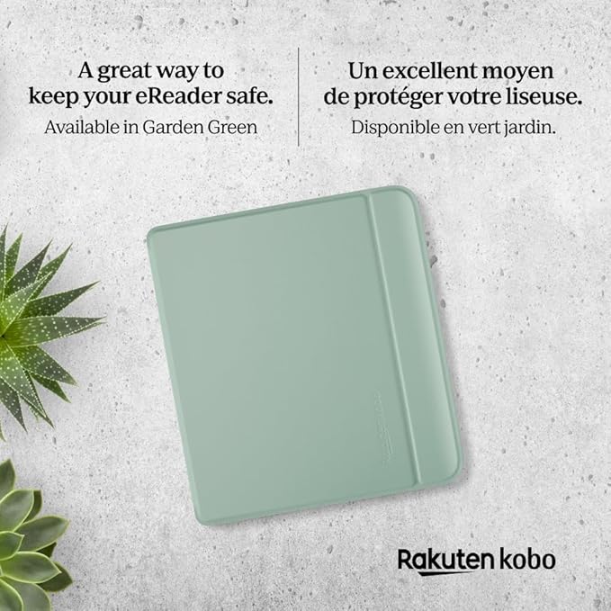Kobo Libra Colour SleepCover Case | Garden Green Basic | Sleep/Wake Technology | Built-in 2-Way Stand | Vegan Leather | Compatible with 7” Kobo Libra Colour eReader