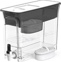 Waterdrop WFD-40L Water Filter Dispenser, 35-Cup Slim Water Filter Pitcher, Large Capacity, 200-Gallon Long-Life, Reduces Chlorine, PFOA/PFOS and More, BPA Free, Black