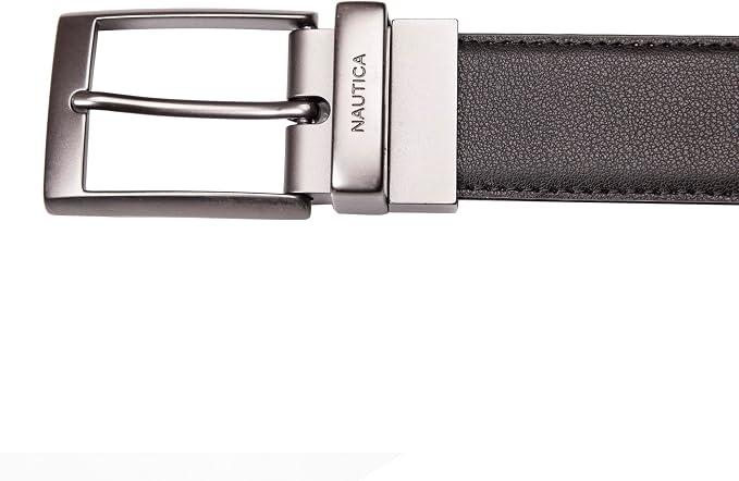 Nautica Men's Reversible Leather Belt | 2-in-1 | Classic | Everyday | Business | Work | Dress | Casual | Metal Buckle