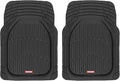 Motor Trend -2 Piece Front Car Floor Mats- Black FlexTough Contour Liners-Deep Dish Heavy Duty Rubber Floor Mats for Car SUV Truck & Van-All Weather Protection, Universal Trim to Fit