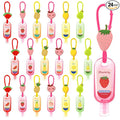 24 Pack Fruit Scentend Hand Sanitizers with Cute Keychains Bulk Travel Size Mini Hand Sanitizer Gel 1oz Thank You Gifts for Employee Teacher Nurse Coworker Back to School Party Favors