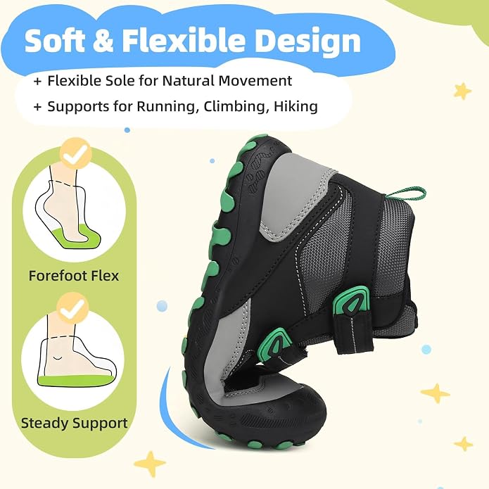Mishansha Kids Water Resistant Hiking Boots, Boys Girls Anti Collision Anti-Skid Athletic Outdoor Adventure Trekking Shoes