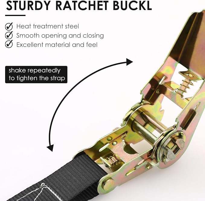 TLGREEN 10Pcs 1in×20ft Endless Ratchet Straps, NO Hook, 1760lb Break Strength Tie Down Straps, Ratchet Strap Heavy Duty for Motorcycle UTV ATV Kayak Truck Cargo Luggage Goods, Black