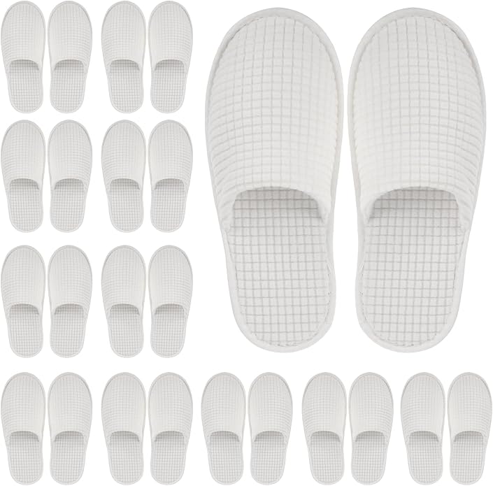 Geyoga 12 Pair House Slipper for Guest Non Slip Disposable Slipper for Travel Washable Reusable Closed Toe Hotel Bridesmaid Indoor Spa Wedding Party Shoeless Home