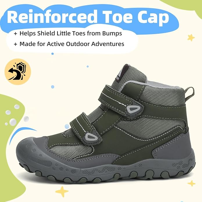 Mishansha Kids Water Resistant Hiking Boots, Boys Girls Anti Collision Anti-Skid Athletic Outdoor Adventure Trekking Shoes