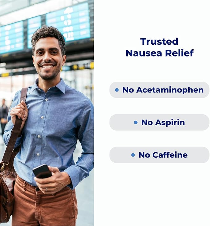 Emetrol Non-Drowsy Nausea Relief - Chewable Medicine for Upset Stomach - Pharmacist Recommended Nausea Relief - Mixed Berry Flavor, 60 Tablets