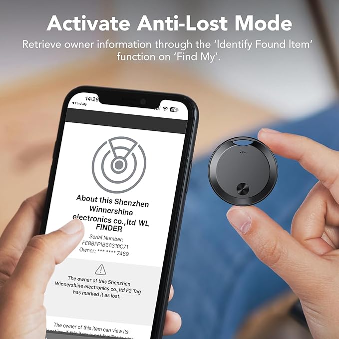 Air Tracker Tags-4 Pack: Smart Bluetooth Tracker, Item Finder Works with Apple Find My (iOS Only) App, Trakcer Tag Locator for Keys, Luggage, Satchel, weTag mini. (Not for Android Devices)