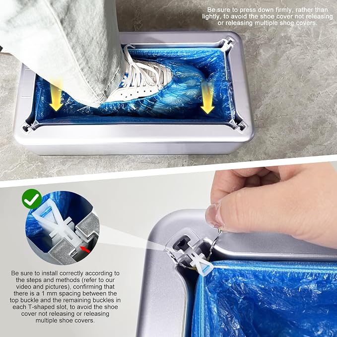 Shoe Cover Dispenser Containing 200pcs Shoe Covers Disposable Non Slip High Quality Automatic Shoe Cover Machine with Disposable Shoe Covers for Indoors for Most Occasion and Shoes Size