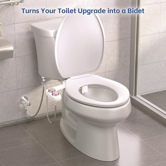 Bidet Attachment for Toilet Seat Water Pressure - Non Electric Bidets Self Cleaning Sprayer - Dual Nozzle Bidet Attachments Toilets Spray - Adjustable Bidets Wash Butt Cleaner for Bathroom Gifts