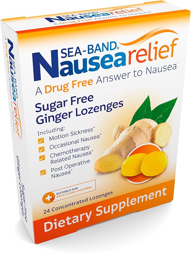 Sea-Band Ginger Lozenges, Drug and Sugar Free, for Motion Sickness and Nausea Relief*