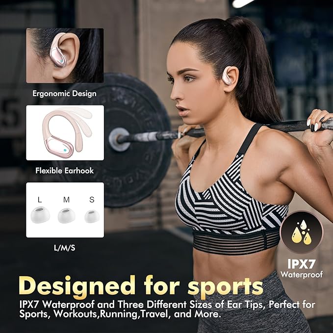 HAOYUYAN Wireless Earbuds, Sports Bluetooth Headphones, LED Power Display Ear Buds with 80Hrs Playtime, Noise Canceling Headset, IPX7 Waterproof Earphones for Workout/Running