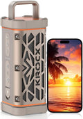 TRAVOR Magnetic Bluetooth Speaker, 45W Rugged All-Aluminum Outdoor Portable Speaker, Bass Boost, IP68 Waterproof Wireless Speaker for Golf Cart, Camping, Beach, 25H Playtime, Desert Champagne