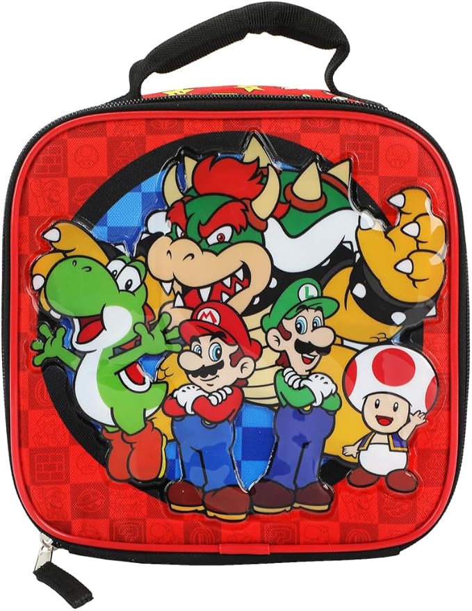 Bioworld Super Mario Brothers 5-Piece Backpack & Lunchbox Set With Water Bottle