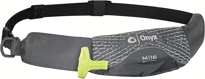 Onyx M-16 Manual Inflatable Belt Pack, U.S. Coast Guard Approved, Low Profile, Compact Design, Approved for Users 16 Years and Older; and Over 80 pounds