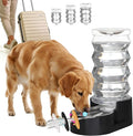 RIZZARI Black 8L Gravity Dog Water Dispenser– Ion Exchange & Carbon Filter | Urinary Health, Auto-Refill with No Pump, Spill Resistant, for Multi-Pet Homes, BPA-Free, Easy-Clean