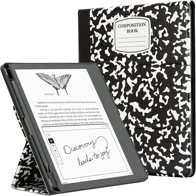 CoBak Stand Case for Kindle Scribe - Premium Folio Leather Cover with Pen Holder, Auto Sleep/Wake - Compatible with 10.2 Inch Kindle Scribe (2022/2024 Release)