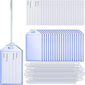 20 Pack Clear Plastic Luggage Tags with Loops Heavy Duty PVC Tag Suitcases Identification ID Card with Business Card Insert