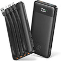 Orfeika 20000mAh Power Bank Fast Charging, Portable Charger with 4 Built-in Cables & 6 Outputs, 20W PD USB C Battery Pack Compatible with iPhone 16/15, Galaxy, Android, iPad & More (Travel Essential)