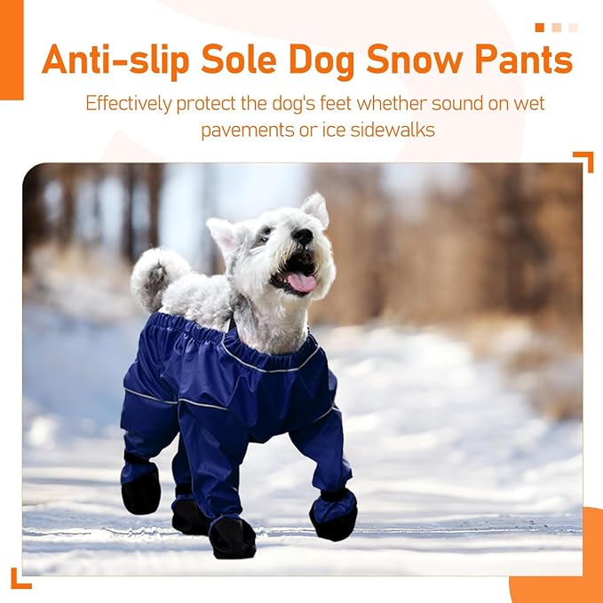 Waterproof Dog Boots Rain Boots with Suspender, Dogs Shoes Paw Protector for Small Medium Puppy, Anti-Slip Doggy Boot Belly Protector, Rain Booties Snow Booties (X-Large, multicolorc)