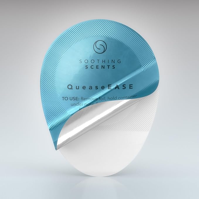 QueaseEASE QuickPACK Nausea Nasal Inhaler Kit, Travel Essentials for Motion Sickness, Pregnancy, Chemo, & Queasy Moments, 4 Portable Essential Oil Pods with Hands-Free Clip