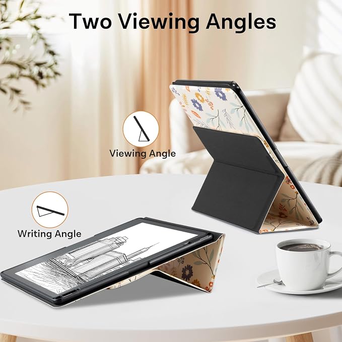CoBak Stand Case for E-Reader case - Premium Folio Leather Cover with Pen Holder, Auto Sleep/Wake - Compatible with 10.2 Inch(2022/2024 Release)