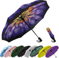 SIEPASA Windproof Travel Compact Umbrella-Automatic Umbrellas for Rain-Compact Folding Umbrella, Travel Umbrella Compact, Small Portable Windproof Umbrellas for Men Women Teenage. (Water Lily)