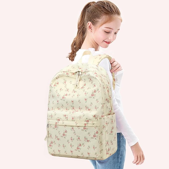 Bluboon School Backpack for Teen Girls Bookbags Elementary High School Corduroy Laptop Bags Women Travel Daypacks
