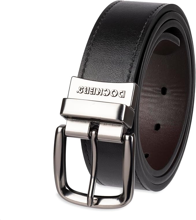 DOCKERS Men's Two-in-one Reversible Rotative Buckle Everyday Casual Dress Belt (Regular and Big & Tall Sizing)