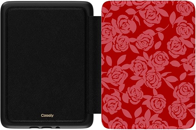 Casely Kindle Case | Final Rose | Red & Pink Floral | Compatible with 7” Kindle Colorsoft and 7” Kindle Paperwhite (12th Gen)