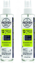 Proven Insect Repellent Spray, Keep Mosquitoes, Ticks and Flies Off, DEET Alternative Repellent, Up to 12-Hour Protection, Great for Camping or Hiking, 6 oz, Odorless Spray, 2 Pack