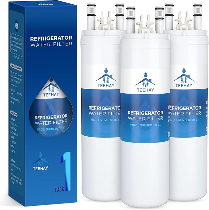 TEEHAY WF3CB Refrigerator Water Filter, Compatible with Frigidaire PureSource3, 242086201, PS3412266, Frigidaire FFSS2625TS, FFHS2611LB, FFHS2611PF, FFSS2615TS, LFSS2612TP, FGUS2642LF, 3 Pack