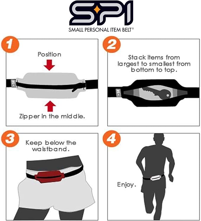 SPIbelt Running Belt Original for Women Men, Phone Holder for Running, Running Fanny Pack, Holder for Phone, Running Waist Pack, Adjustable Waist, [Fits All Phones]. Black with Hot Pink Zipper