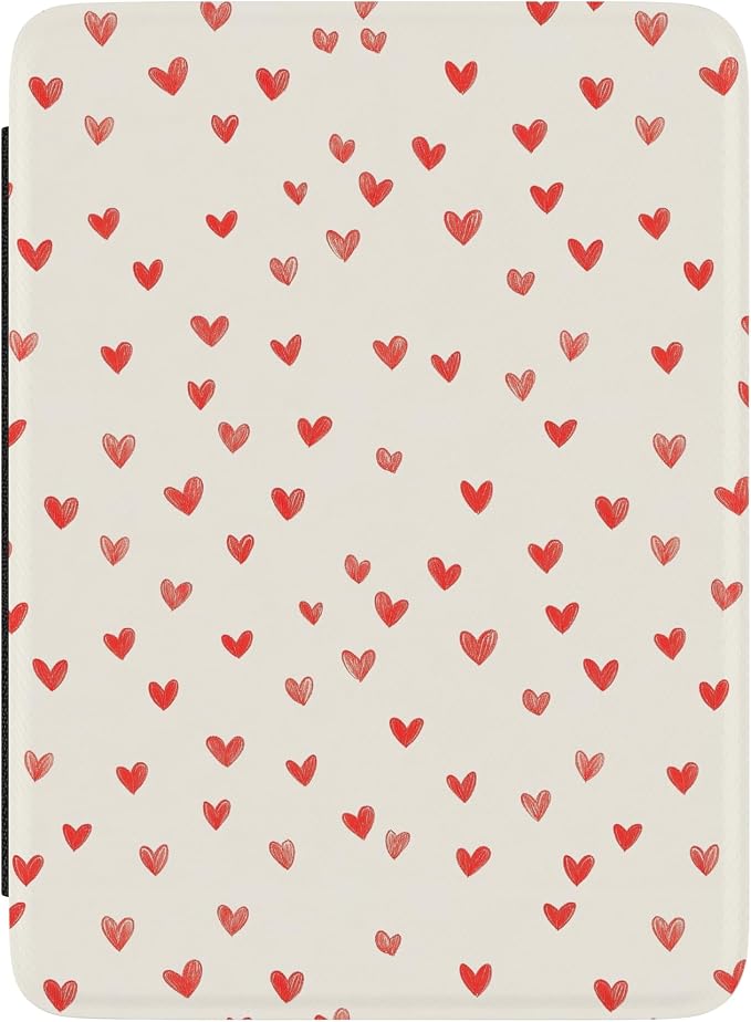 Casely Kindle Case | Love Letters | Doodle Hearts | Compatible with 7” Kindle Colorsoft and 7” Kindle Paperwhite (12th Gen)