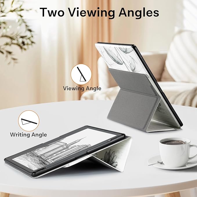 CoBak Stand Case for Kindle Scribe - Premium Folio Leather Cover with Pen Holder, Auto Sleep/Wake - Compatible with 10.2 Inch Kindle Scribe (2022/2024 Release)