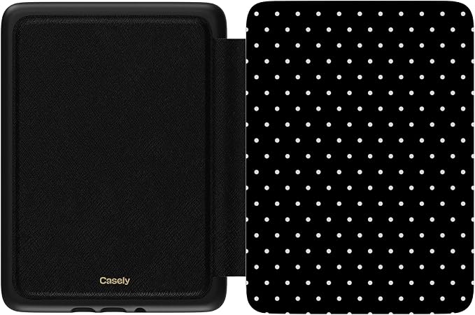 Casely Kindle Case | On the Dot | Black Polka Dot | Compatible with 7” Kindle Colorsoft and 7” Kindle Paperwhite (12th Gen 2024 Models)