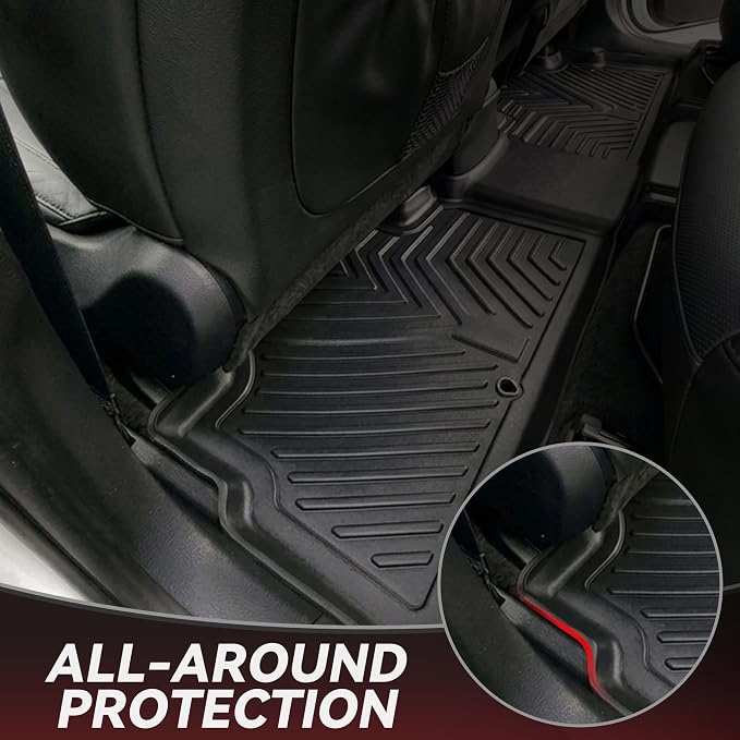 YITAMOTOR Floor Mats for 2020-2025 Kia Telluride 7/8 Passenger, All Weather TPE Rubber Mat, Custom Fit Kia Telluride Accessories Floor Liners Full Set, 1st & 2nd & 3rd Row & Backrest Mat & Cargo Liner