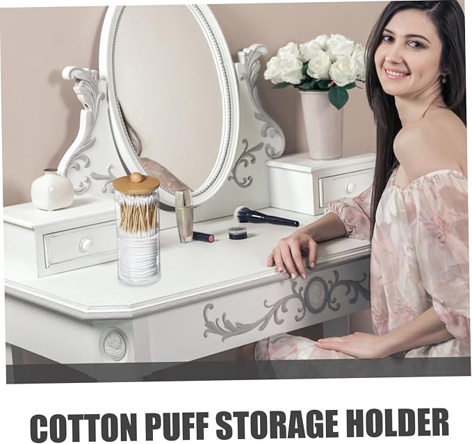 3pcs Cotton Pad Dispenser Storage Box Makeup Organizer for Cotton Swabs Puff and Accessories Portable Round Container for Vanity and Travel Elegant Design Stackable Layers