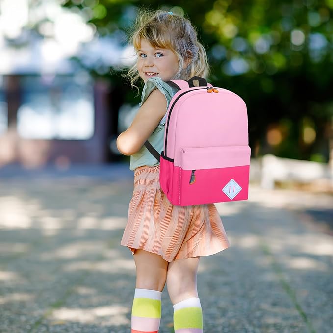 AZKAQA Little Kids Backpack for Girls Boys - Toddler Preschool Backpack School Bag Cute Kindergarten Backpack for Aged 3-6, Pink Rose