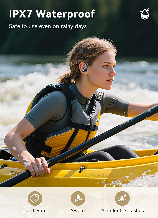 jaddsa Wireless Earbuds, Bluetooth 5.4 Sport Headphones with Smart Charging Case, ENC Noise Cancelling, Ear Buds with IPX7 Waterproof & Bass Stereo Sound for iOS, Android – Mattle Black