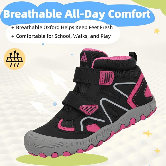 Mishansha Kids Water Resistant Hiking Boots, Boys Girls Anti Collision Anti-Skid Athletic Outdoor Adventure Trekking Shoes