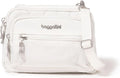 Baggallini Triple Zip Small Crossbody Bag for Women - Lightweight Convertible Fanny Pack Belt Bag