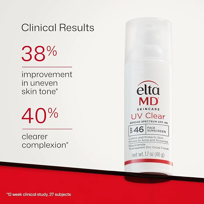 EltaMD UV Clear Face Sunscreen SPF, Oil-Free Sunscreen with Zinc Oxide, Dermatologist Recommended